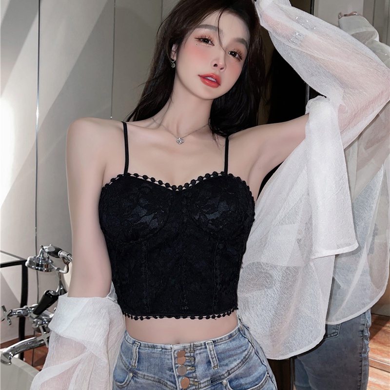 Áo bra nữ 2 dây ren hoa Wexuu Design, thiết kế đệm mút mỏng vừa phong cách gợi cảm - BR16