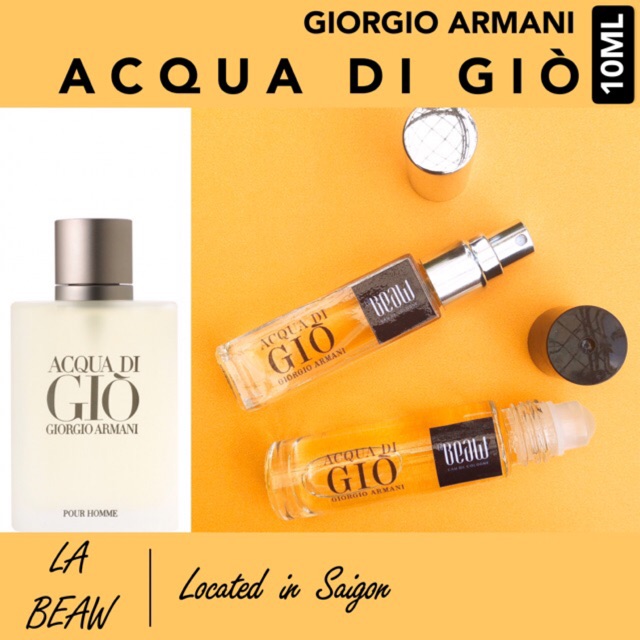 Nước Hoa Nam Acqua Di Giò Giorgio Armani ❄️ Mini 10ml Dạng Lăn Dạng Xịt-Dầu Thơm Bỏ Túi Tiện Dụng-LaBeaw