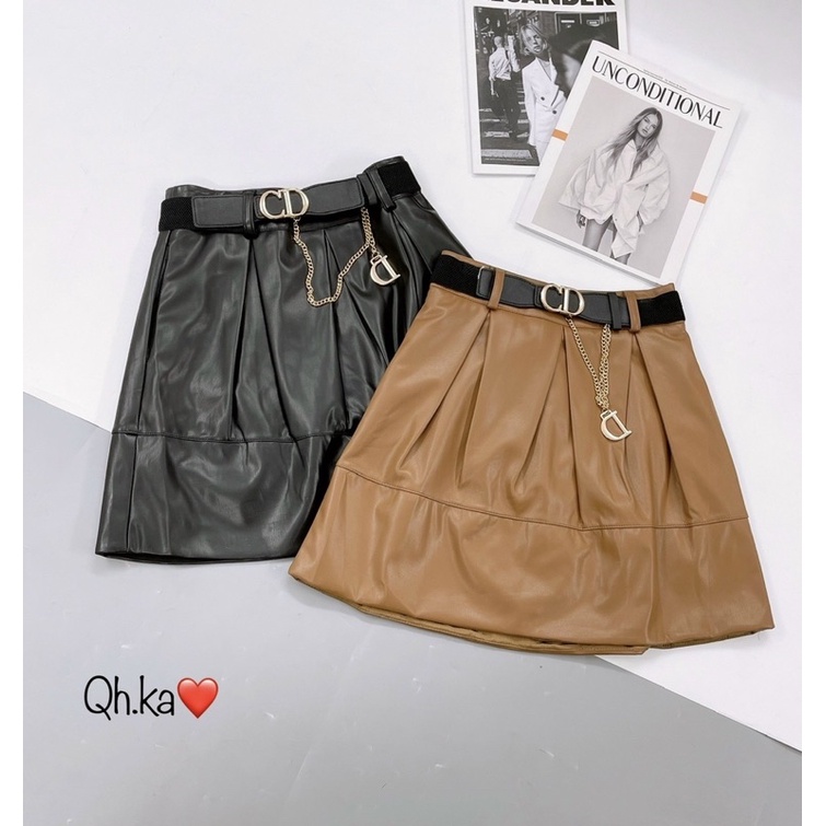 chân váy da kèm đai | BigBuy360 - bigbuy360.vn