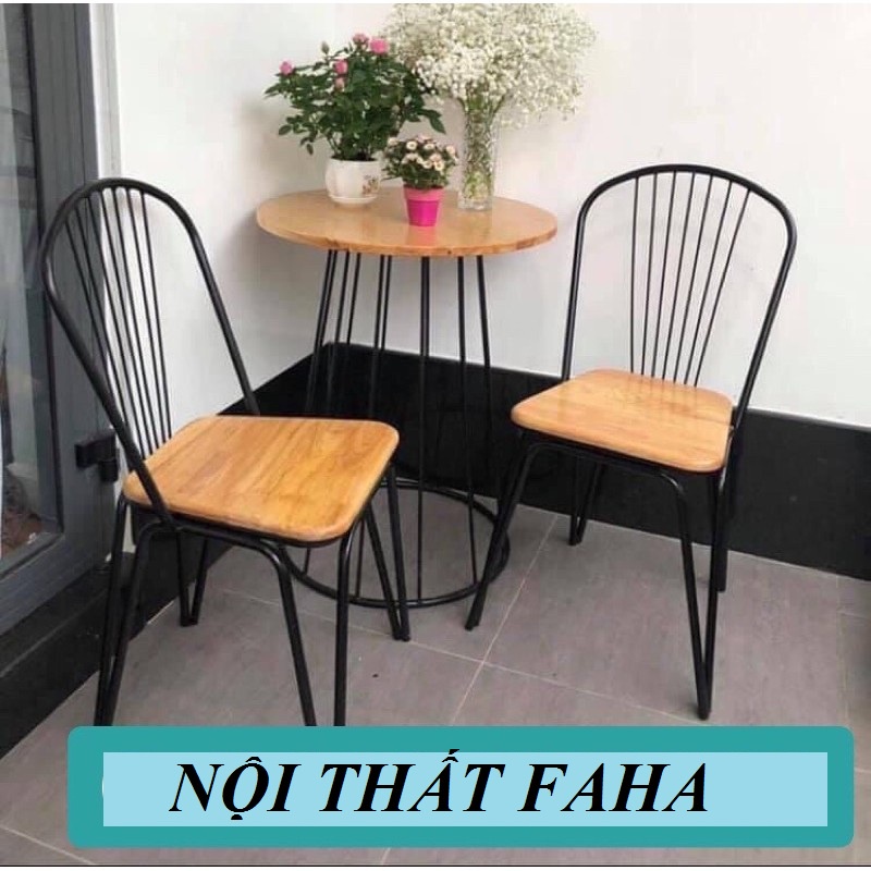 Ghế Ăn  Mặt Gỗ Khung Sắt  Sơn Tĩnh Điện Phù Hơp Không Gian Phòng Khách Quán Caffe, Nhà Hàng, Văn Phòng.