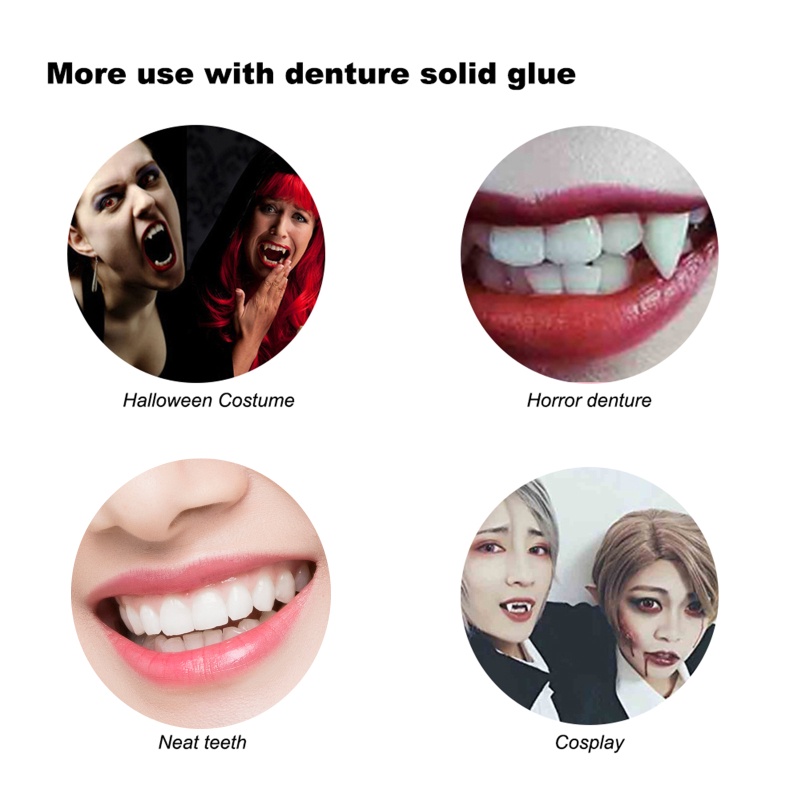 EELHOE  Bộ dụng cụ sửa chữa răng tạm thời Phục hồi răng giả Làm đầy gel rắn Răng giả rắn Phục hồi răng giả tự làm Khoảng cách gãy xương cố định