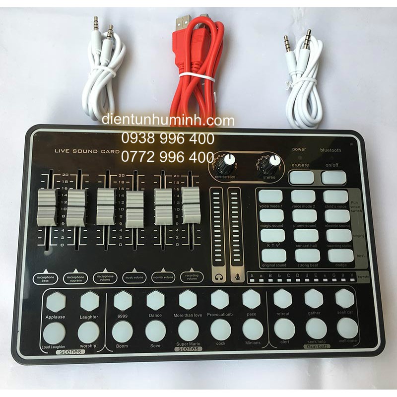 SOUND CARD THU ÂM LIVE STREAM K9 KẾT NỐI BLUETOOTH ĐẲNG CẤP