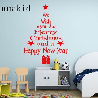 ❀mmakid.vn❀Merry Christmas Window Wall Sticker Decals Santa Claus Xmas Tree Home Decoration