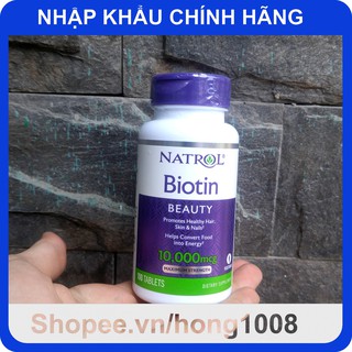 Viên uống natrol biotin 10000 mcg 100 viên của mỹ - biotin 10.000 mcg