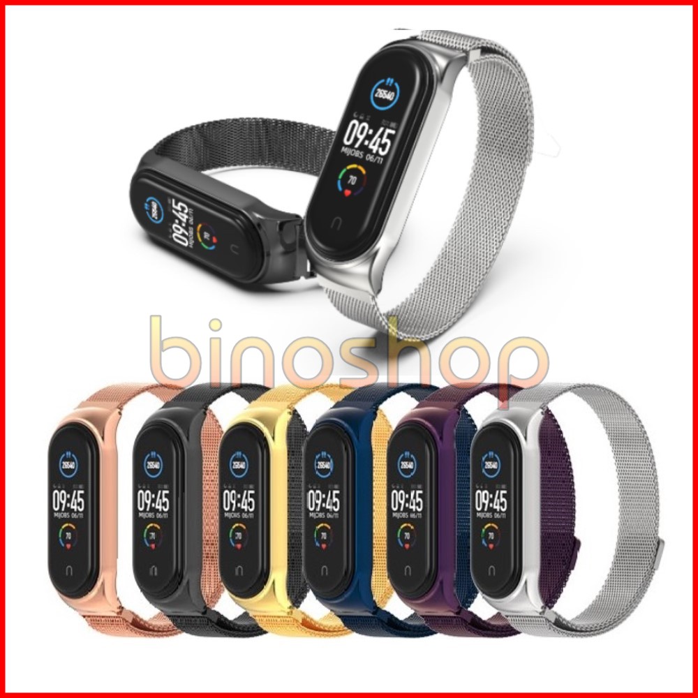 Dây đeo miband 5 nam châm viền cong CS, dây đeo thay thế mi band 5 nam châm phiên bản CS viền cong MIJOBS