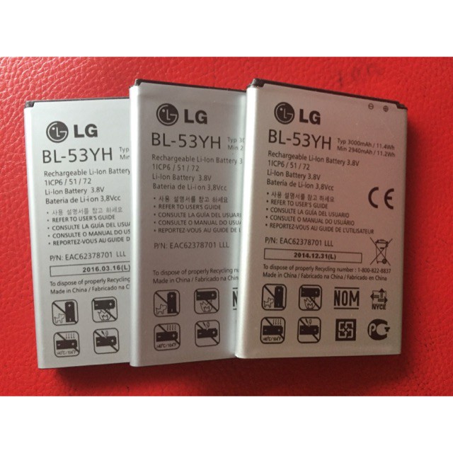 Pin LG G3 (BL - 53YH ) dung lượng 3000mAh Chính hãng nguyên SEAL