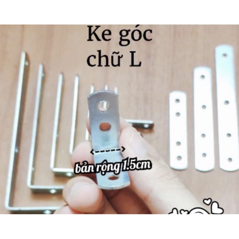 Bát giá đỡ, Ke góc vuông chữ L & thẳng bản rộng 1.5cm hàng dày