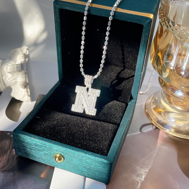 Dây chuyền bạc nữ mặt chữ N đính đá sang chảnh MD035 - Trang Sức MINA JEWELRY