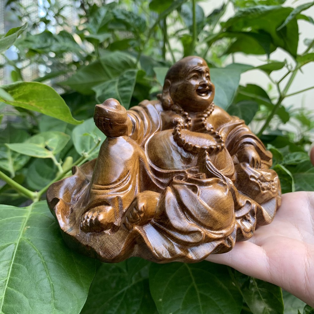 Tượng Gỗ Hình Phật Di Lặc Ngồi Lá Sen - Để Nơi làm Việc, Taplo Ô Tô