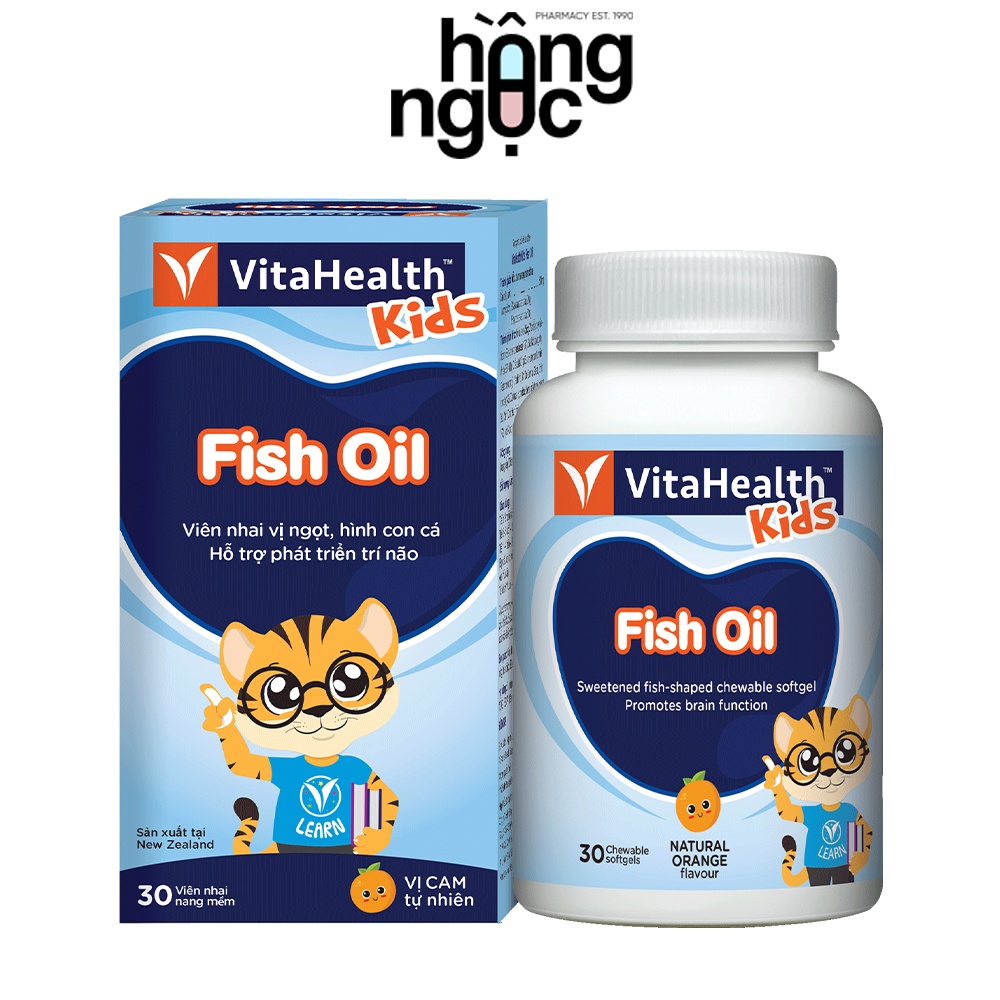 Dầu cá không mùi tanh cho trẻ em VitaHealth Kids Fish Oil (Hộp 30 viên)