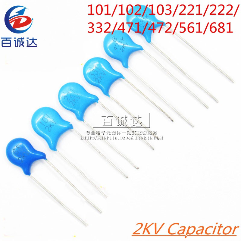 Set 20 Tụ Điện Gốm 2KV 101 102 103 152 221 222 332 471 472 561 681 Chuyên Dụng