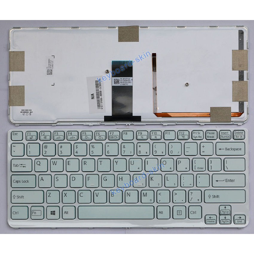 Bàn Phím Laptop Sony Vaio SVE14A Series, SVE14-A Series Có 2 Ốc Màu Đen-Trắng-Bạc