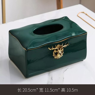 (hàng có sẵn )hộp đựng giấy ăn sứ hình đầu hươu phong cách Bắc Âu cao cấp