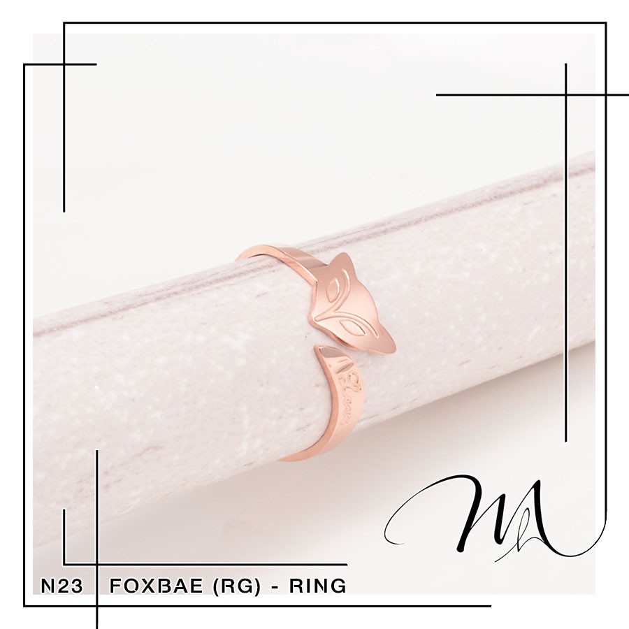 Nhẫn nữ Titan không gỉ freesize hồ ly dễ thương - Măng’s House N23