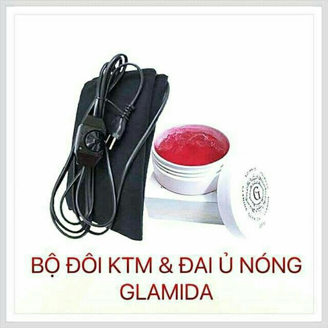 Bộ đai quấn nóng và kem tam mỡ Glamida