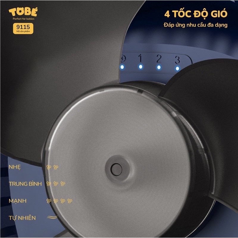 Quạt kẹp đa năng ToBé / SaSa, quạt kẹp xe đẩy, nôi cũi, ô tô