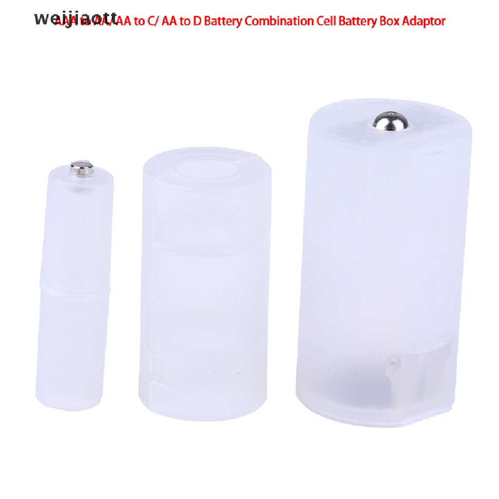 weijiaott 3Pcs AAA to AA/ AA to C/ AA to D Battery Adaptor Holder Case Converter Switcher WT
