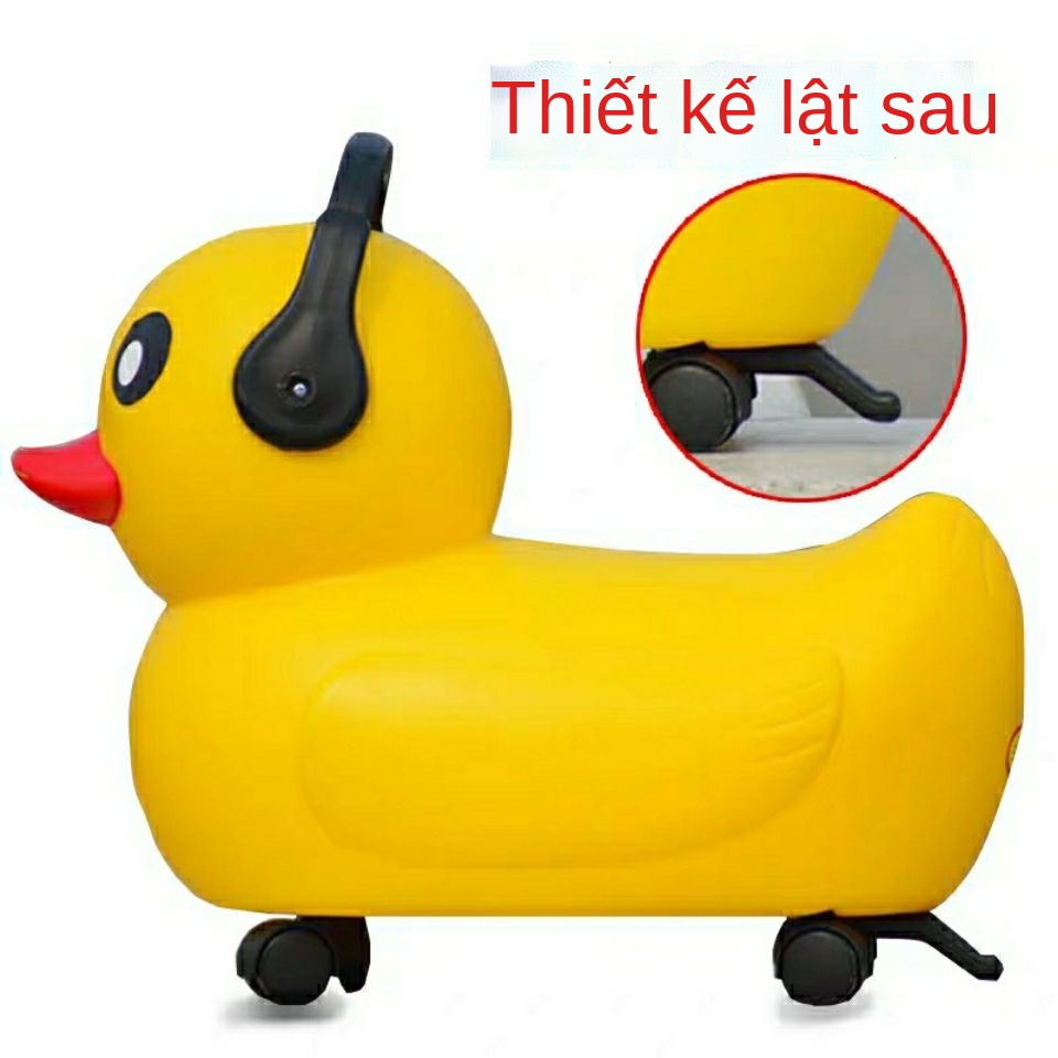 ◈₪Con vịt lớn màu vàng xoắn xe phổ thông bánh xe nhỏ vịt yo-yo xe scooter trẻ em 1-3 tuổi có thể ngồi trên xe trượt đồ c