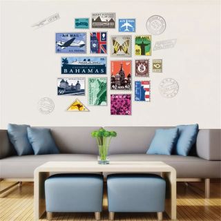 Decal dán tường con tem thế giới