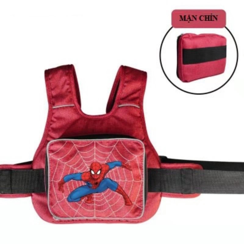 Đai đi xe máy an toàn cho bé 2 trong 1 có ba lô có họa tiết