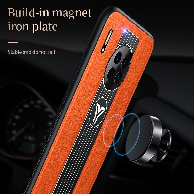 Ốp điện thoại da silicone siêu mỏng bảo vệ camera có giá đỡ nam châm cho Huawei Mate 20P 20X 30P P20 P30 P40 P P40L