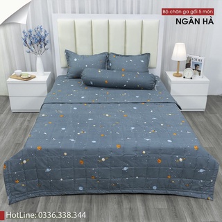 Chăn hè ga gối set 5 món Poly cotton (Được chọn mẫu)