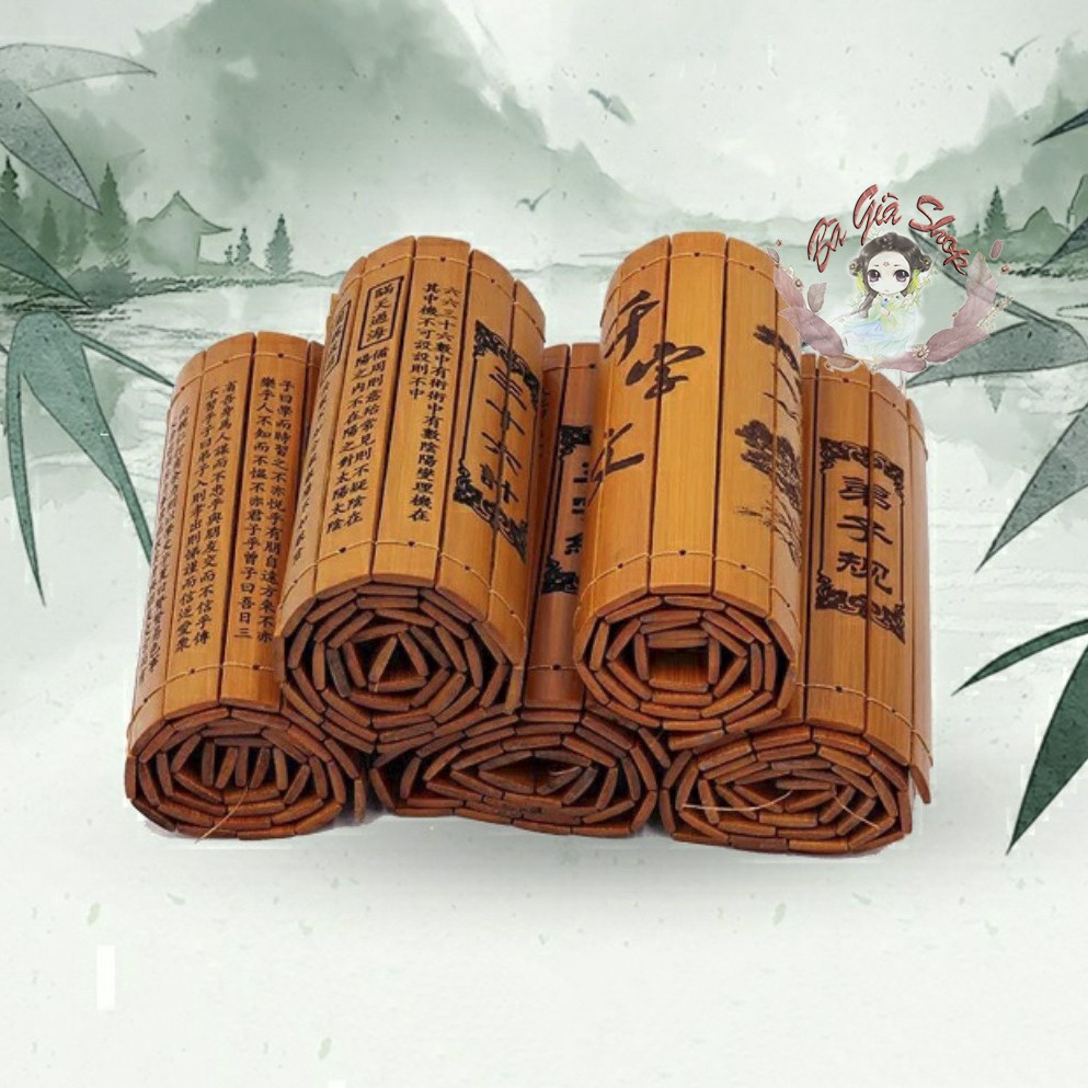 Sách tre trung quốc đạo cụ chụp hình trang trí