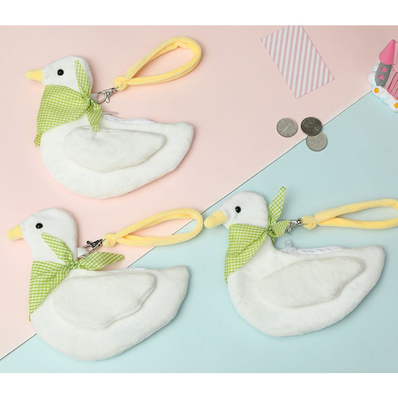Ví đựng tiền xu thẻ thiết kế kiểu chú vịt con hoạt hình đáng yêu thời trang dành cho nữ