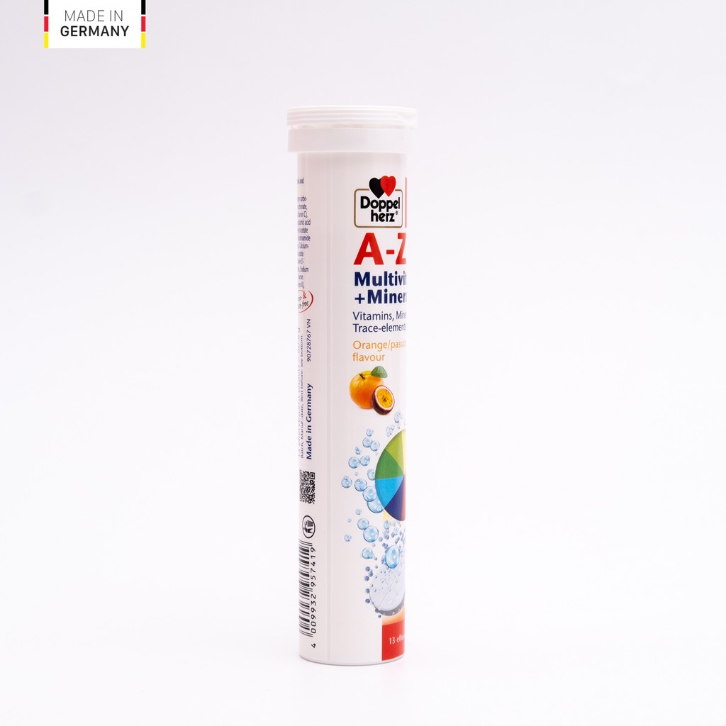 [TPCN Nhập Khẩu] Viên sủi bổ sung 21 Vitamin và khoáng chất Doppelherz A-Z Fizz Multivitamins and Minerals (Tuýp 13v) | BigBuy360 - bigbuy360.vn