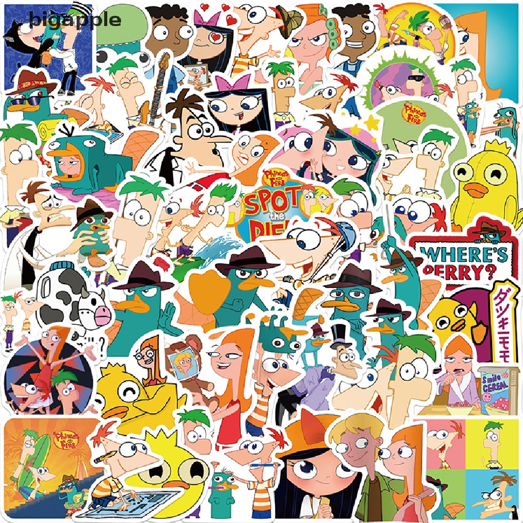 bigapple 50Pcs Cartoon Animation Phineas and Ferb Graffiti Sticker Guitar Suitcase Decal RDG