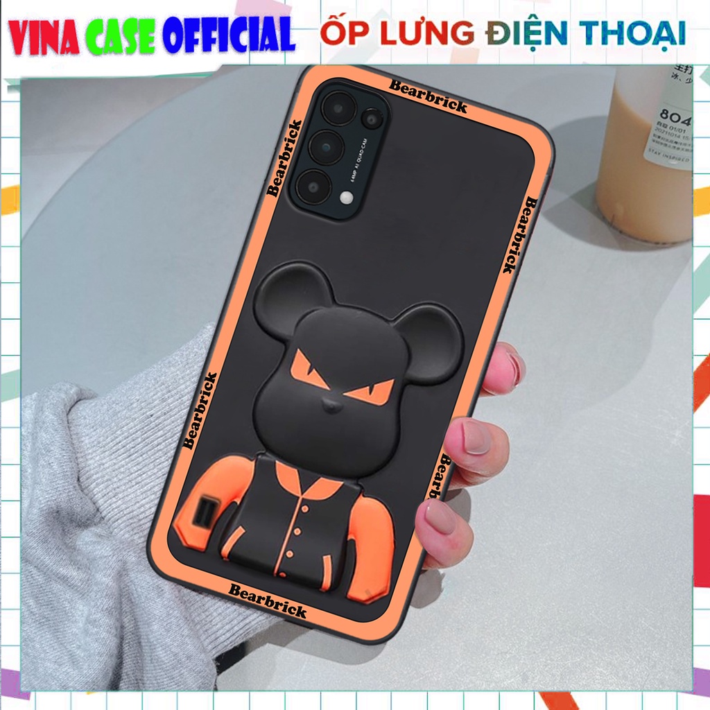 Ốp Oppo Reno5 4G / Reno5 5G / Reno 5 in hình gấu bearbrick nổi 3d siêu đẹp