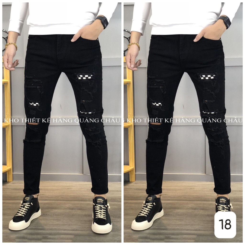 Quần Jean Nam Chất Bò 💝Freeship💝 Quần Jogger Nam Ống Bó Cao Cấp Co Giãn 4 Chiều HU95