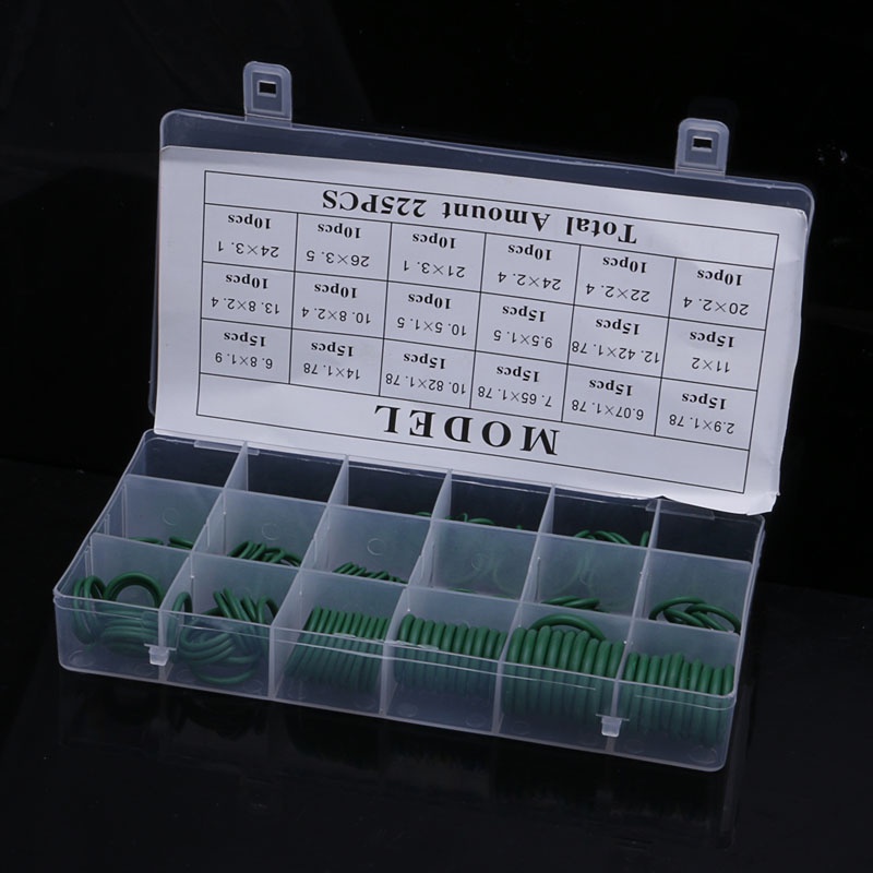 Set 225 Vòng Đệm Cao Su Hình Chữ O R22 R134a Cho Máy Điều Hòa