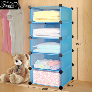 Kệ nhựa đa năng chia ngăn lắp ghép 5 ô màu xanh trời 39*93*47cm (chọn màu theo phân loại) - Nội Thất Nghệ Thuật Forever