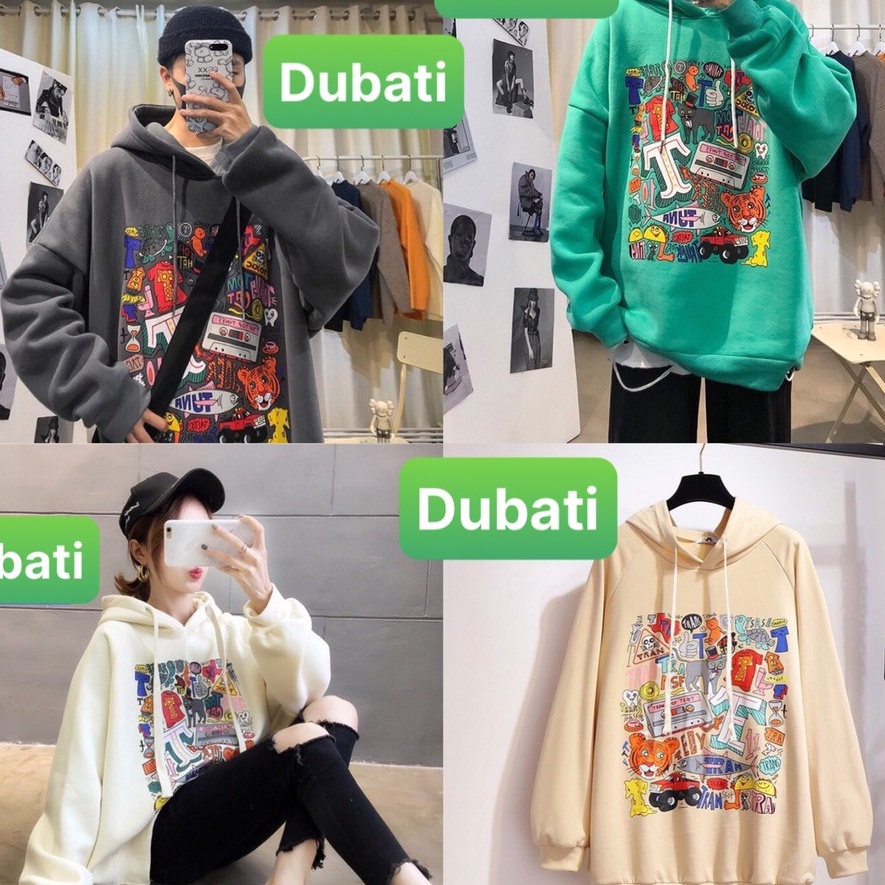 ÁO KHOÁC HOODIE FROM RỘNG NAM NỮ HAJUKU, ÁO NỈ CHẤT DÀY VẢI MỊN - DUBATI FASHION