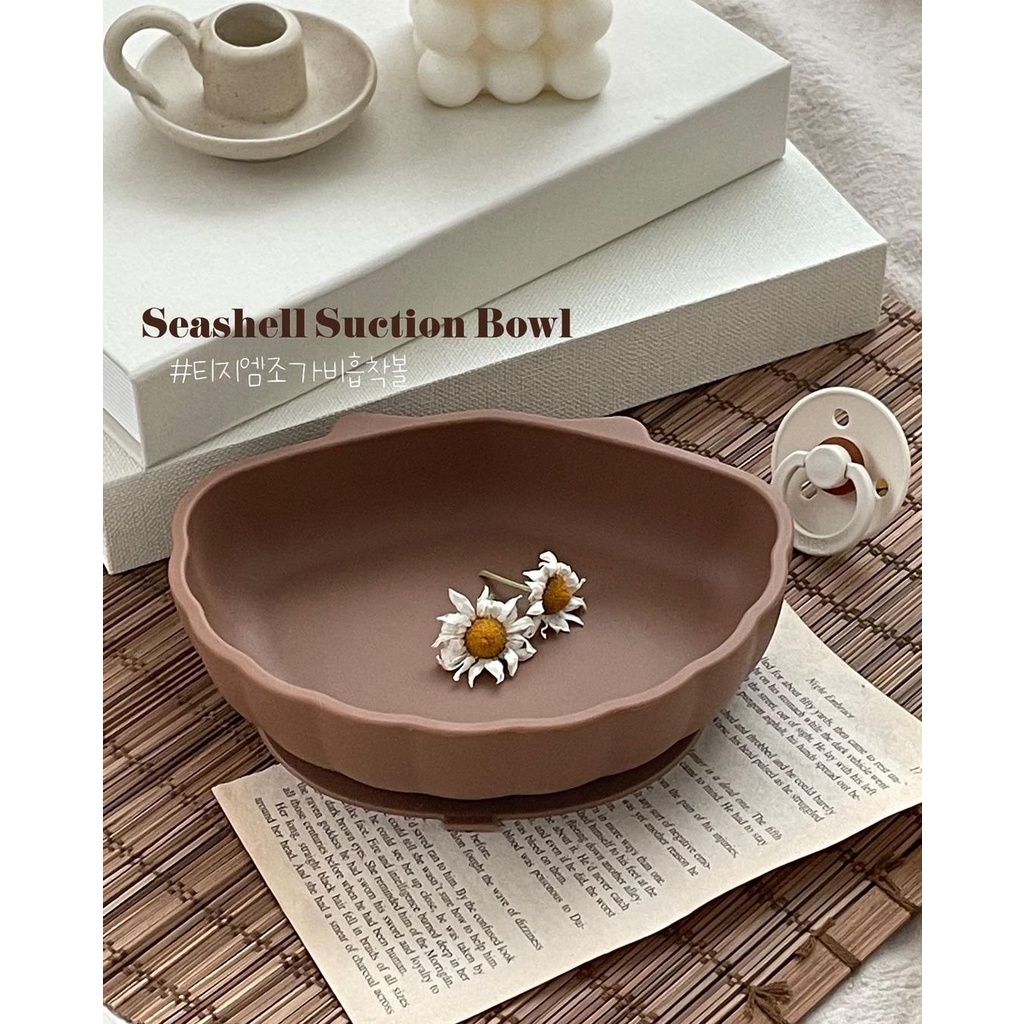 Đĩa ăn dặm silicon vỏ sò, có đế hít chống đổ TGM Hàn Quốc