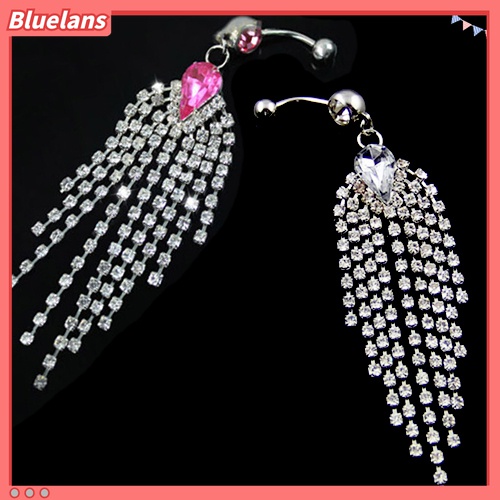 Khuyên rốn đính đá tua rua bằng thép y tế