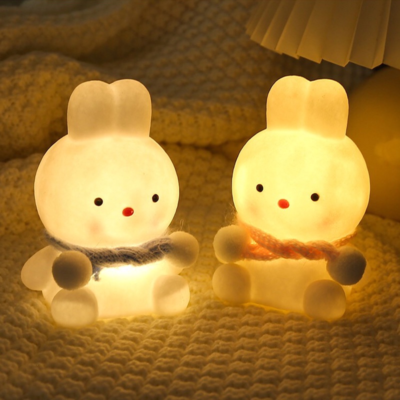 SABUY Đèn ngủ Thỏ dễ thương Đèn LED nhỏ Hoạt hình Đèn ngủ Đèn ngủ Trang trí Máy tính để bàn Phòng ngủ