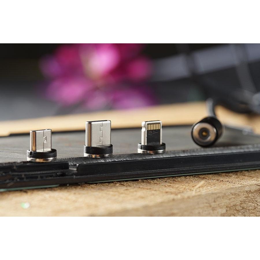 Cáp sạc từ dây dù 3 đầu hít nam châm đa năng 3 in 1-1 dây kèm 3 đầu sạc, dây sạc chắc chắn siêu bền