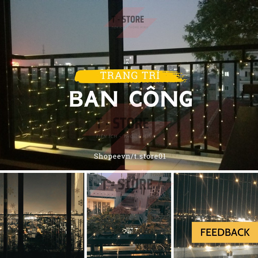 SALE SHOCK 💡💡💡 Dây Đèn Led Chống Nước Đom Đóm Năng Lượng Mặt Trời Trang Trí Ban Công, Sân Vườn,Quán Cafe, Tiểu Cảnh...