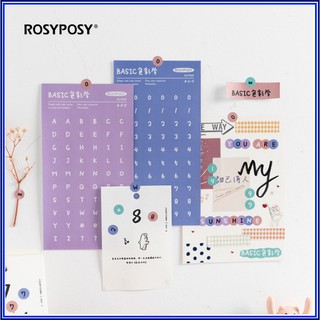Hình dán trang trí Rosyposy Alphabet, bộ 6 tờ