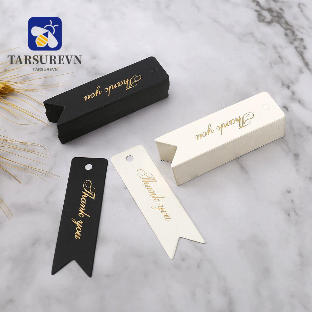 100 Tấm tag 2x7cm in chữ Thank You treo trang trí độc đáo