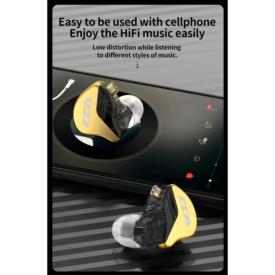 CCA CRA+ Treo trong tai Tai nghe HiFi có dây Màn hình Tai nghe Noice Ccelling Sport Gamer CRA Tai nghe nhét tai