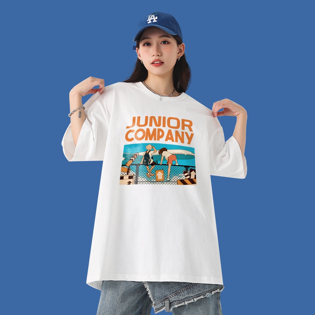 Áo thun nữ tay lỡ freesize phông form rộng Unisex In Hình Company Junior
