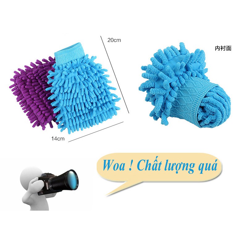 Set Bộ Chổi Lau Rửa Vệ Sinh Ô Tô Có Điều Chỉnh + 2 Găng Tay Vệ Sinh Đa Năng