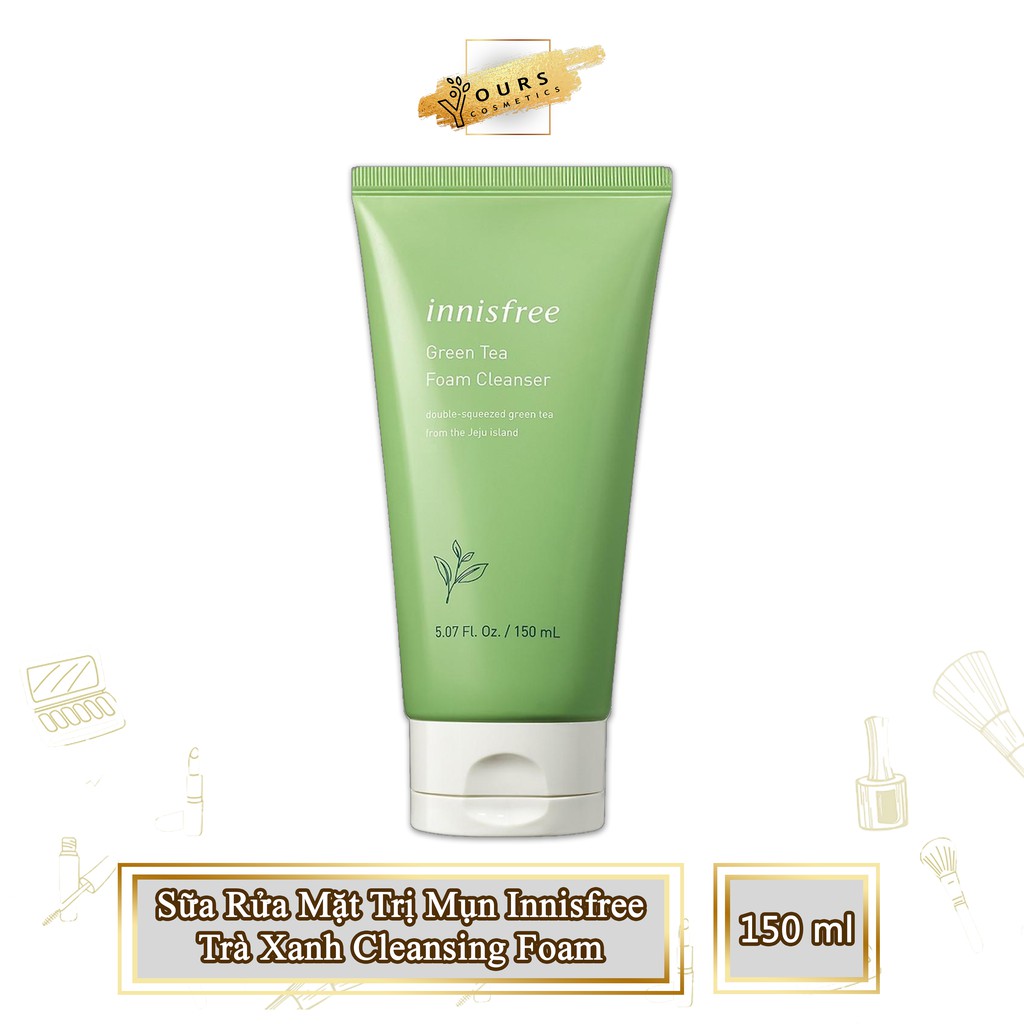 [Auth Hàn] Sữa Rửa Mặt Trà Xanh Innisfree Giảm Mụn Cleansing Foam - Sua rua mat ngăn ngừa mụn Innisfree trà xanh