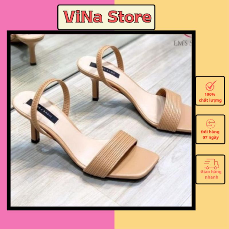 Giày xăng đan cao gót nữ 5-7 phân đế nhọn quai chun mã M4