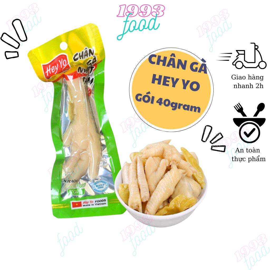 Chân gà cay ăn liền Hey yo Việt Nam, gói 40gram, date mới, ăn vặt 1993 | BigBuy360 - bigbuy360.vn