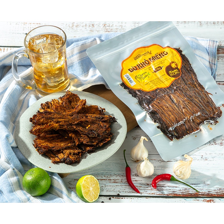 Bò khô miếng vị truyền thống Xuân Hương thịt bò khô tươi nguyên chất ngon đậm đà hương vị đồ ăn vặt Nonglamfood | BigBuy360 - bigbuy360.vn