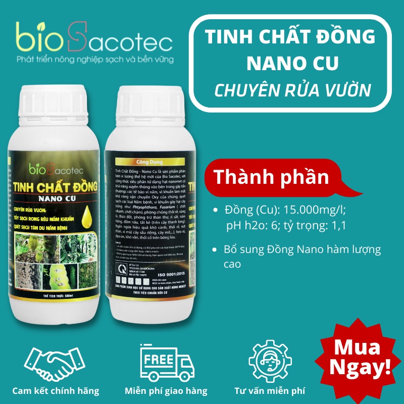 Tinh Chất Đồng Nano Cu chuyên rửa vườn, tẩy sạch rong rêu nấm khuẩn